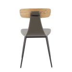 Elio Black Metal and Grey Faux Leather Contemporary Chairs (Set of 2)