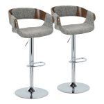 Elisa Grey Mid-Century Modern Swivel Adjustable Barstool (Set of 2) 8 Elisa Grey Mid-Century Modern Swivel Adjustable Barstool (Set of 2)