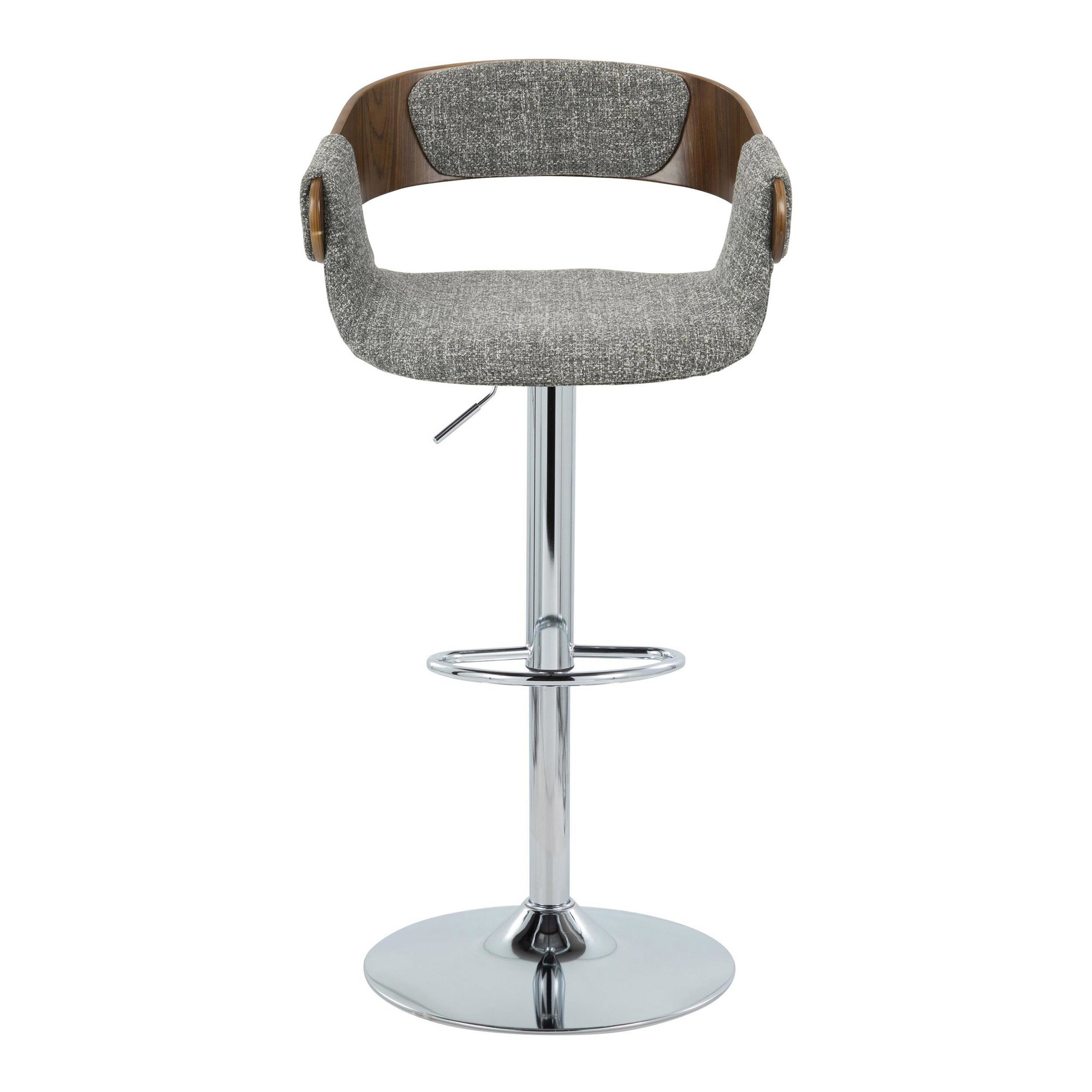 Elisa Grey Mid-Century Modern Swivel Adjustable Barstool (Set of 2) 6 Elisa Grey Mid-Century Modern Swivel Adjustable Barstool (Set of 2) - Image 6
