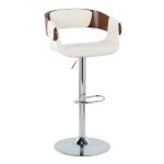 Elisa Mid-Century Modern Chrome and Walnut Swivel Barstool (Set of 2) 9 Elisa Mid-Century Modern Chrome and Walnut Swivel Barstool (Set of 2)
