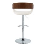 Elisa Mid-Century Modern Chrome and Walnut Swivel Barstool (Set of 2) 12 Elisa Mid-Century Modern Chrome and Walnut Swivel Barstool (Set of 2)