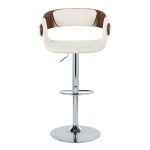 Elisa Mid-Century Modern Chrome and Walnut Swivel Barstool (Set of 2) 13 Elisa Mid-Century Modern Chrome and Walnut Swivel Barstool (Set of 2)