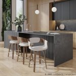 Elisa Walnut and Cream Mid-Century Modern Counter Stools (Set of 2) 12 Elisa Walnut and Cream Mid-Century Modern Counter Stools (Set of 2)