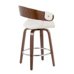 Elisa Walnut and Cream Mid-Century Modern Counter Stools (Set of 2) 16 Elisa Walnut and Cream Mid-Century Modern Counter Stools (Set of 2)