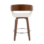Elisa Walnut and Cream Mid-Century Modern Counter Stools (Set of 2) 17 Elisa Walnut and Cream Mid-Century Modern Counter Stools (Set of 2)