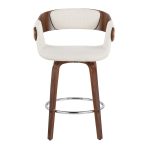Elisa Walnut and Cream Mid-Century Modern Counter Stools (Set of 2) 18 Elisa Walnut and Cream Mid-Century Modern Counter Stools (Set of 2)