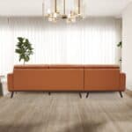 Cognac Vegan Leather L-Shaped Left Sectional Sofa