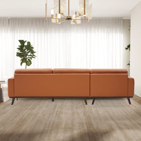 EllaL ShapedCognacPULeatherLeftSectionalCouch 4