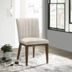 Beige Fabric Dining Chairs Durable and Stylish Mid-Century Design (Set of 2)