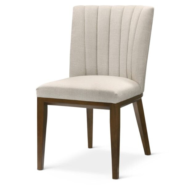 Beige Fabric Dining Chairs Durable and Stylish Mid-Century Design (Set of 2)