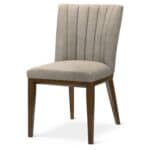 Cream Solid Wood Dining Chair with Fabric Upholstery (Set of 2)
