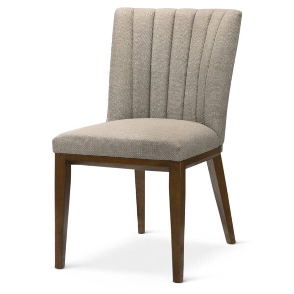 Cream Solid Wood Dining Chair with Fabric Upholstery (Set of 2)