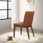 Orange Fabric Dining Chair Mid-Century Design (Set of 2)