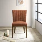 Orange Fabric Dining Chair Mid-Century Design (Set of 2)