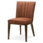 Orange Fabric Dining Chair Mid-Century Design (Set of 2)