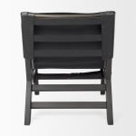 Elodie 24.4L x 33.9W x 30.7H Black Leather W/Black Stain Beech Wood Frame Accent Chair
