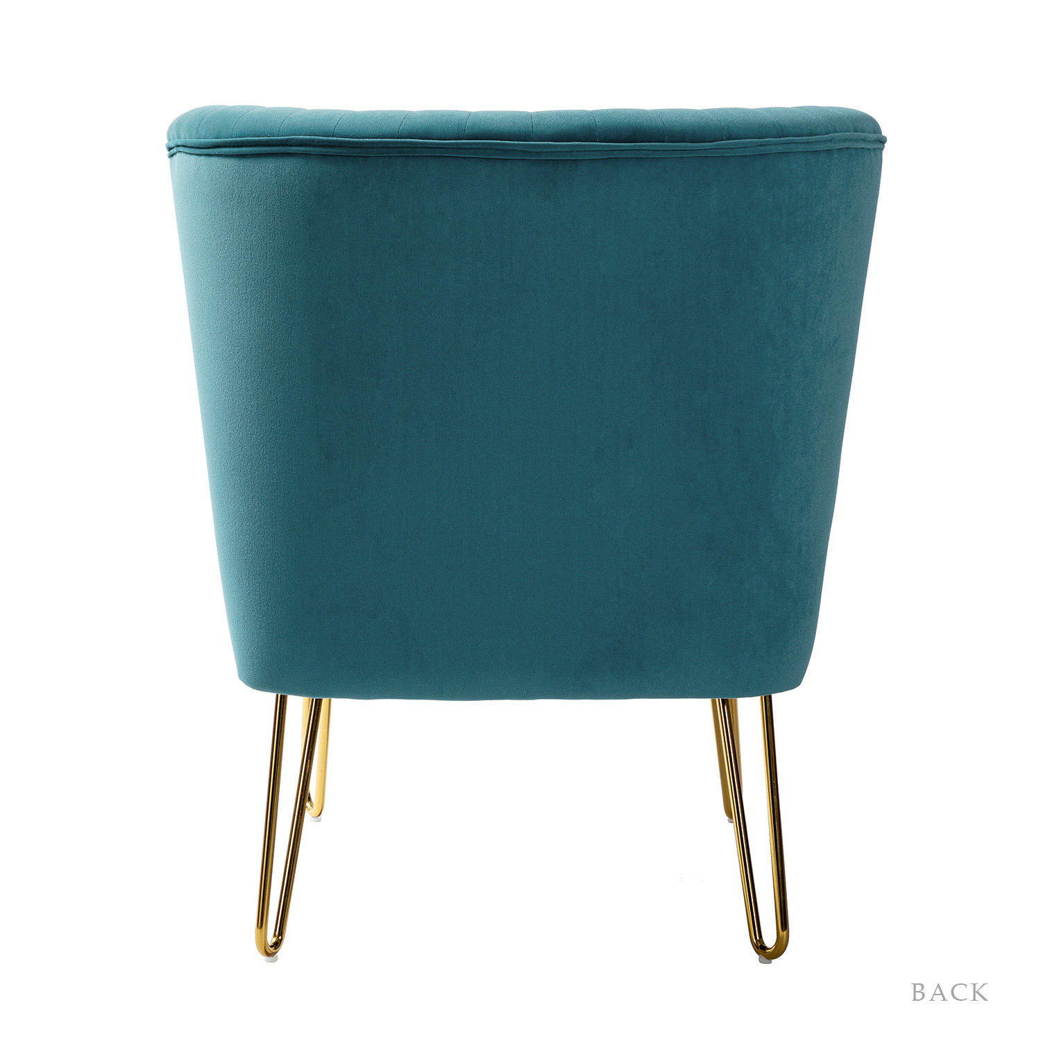 Eloisa Blue Velvet Channel Tufted Armless Accent Chair 4 Eloisa Blue Velvet Channel Tufted Armless Accent Chair - Image 4