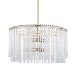 Elsa (26"x14") Clear Glass and Gold Metal Frame Six Bulb Chandelier