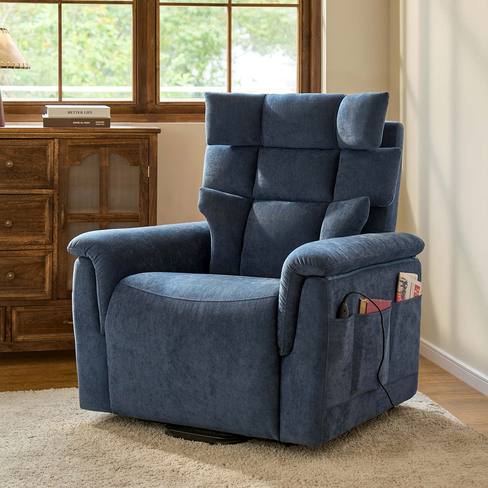 Embrace Navy Power Lift Massage Recliner with Heat 2 Embrace Navy Power Lift Massage Recliner with Heat - Image 2