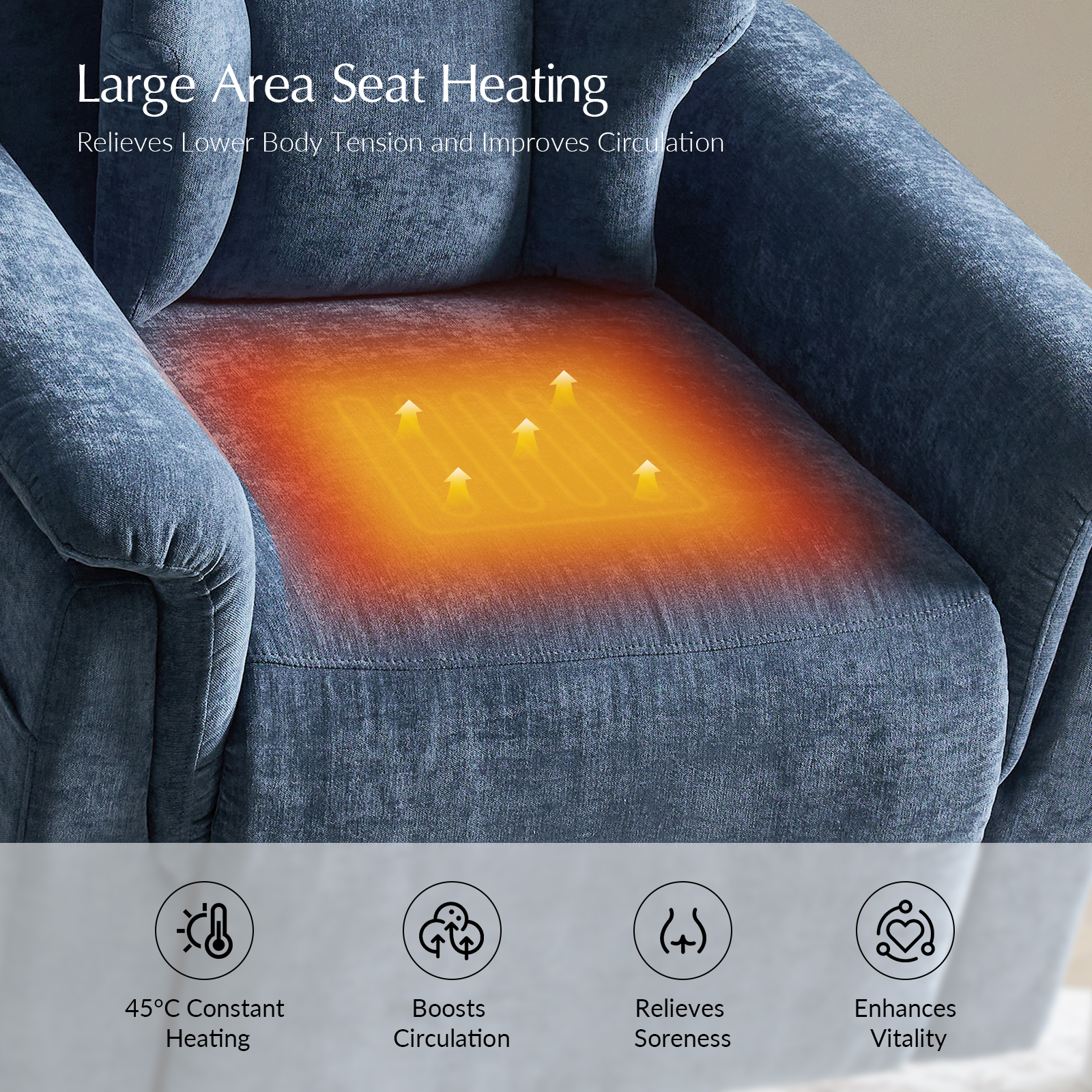 Embrace Navy Power Lift Massage Recliner with Heat 4 Embrace Navy Power Lift Massage Recliner with Heat - Image 4