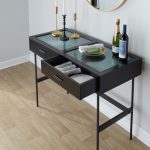 Emery Black Contemporary Glass Top Console Table 15 Emery Black Contemporary Glass Top Console Table