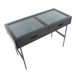 Emery Black Contemporary Glass Top Console Table 24 Emery Black Contemporary Glass Top Console Table
