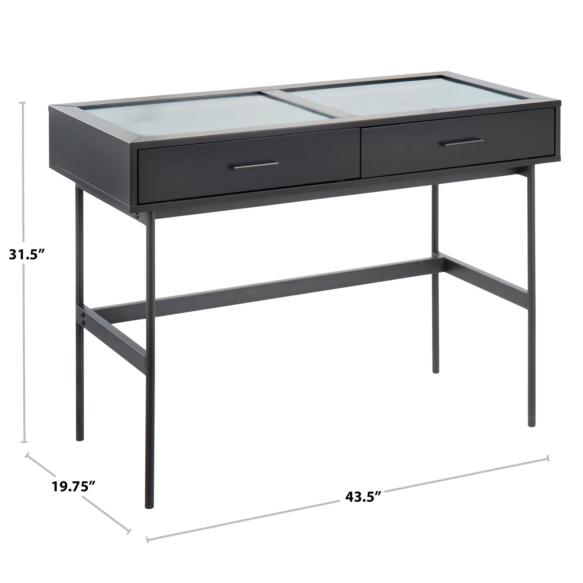 Emery Black Contemporary Glass Top Console Table 12 Emery Black Contemporary Glass Top Console Table - Image 12