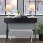 Emery Black Contemporary Glass Top Console Table 14 Emery Black Contemporary Glass Top Console Table