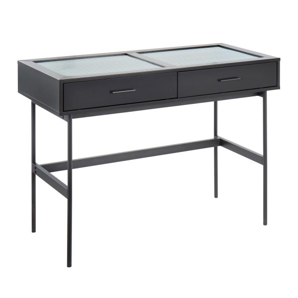 Emery Black Contemporary Glass Top Console Table 4