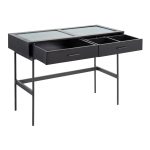 Emery Black Contemporary Glass Top Console Table 19 Emery Black Contemporary Glass Top Console Table