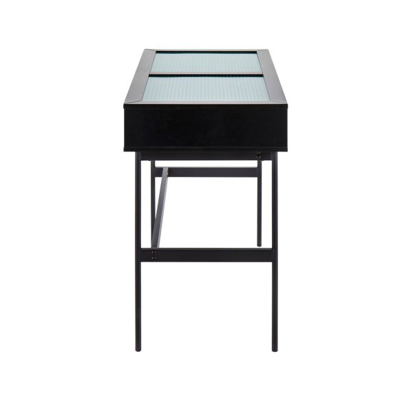 Emery Black Contemporary Glass Top Console Table 6
