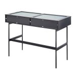 Emery Black Contemporary Glass Top Console Table 21 Emery Black Contemporary Glass Top Console Table