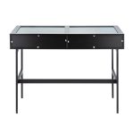 Emery Black Contemporary Glass Top Console Table 22 Emery Black Contemporary Glass Top Console Table