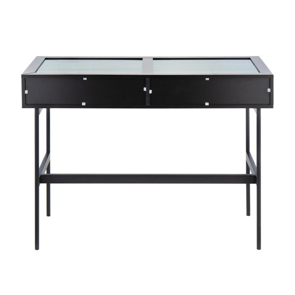 Emery Black Contemporary Glass Top Console Table 8