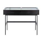 Emery Black Contemporary Glass Top Console Table 23 Emery Black Contemporary Glass Top Console Table