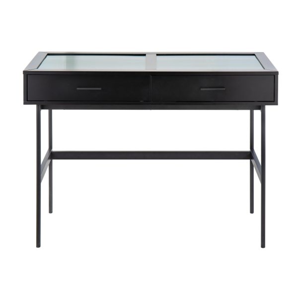 Emery Black Contemporary Glass Top Console Table 9
