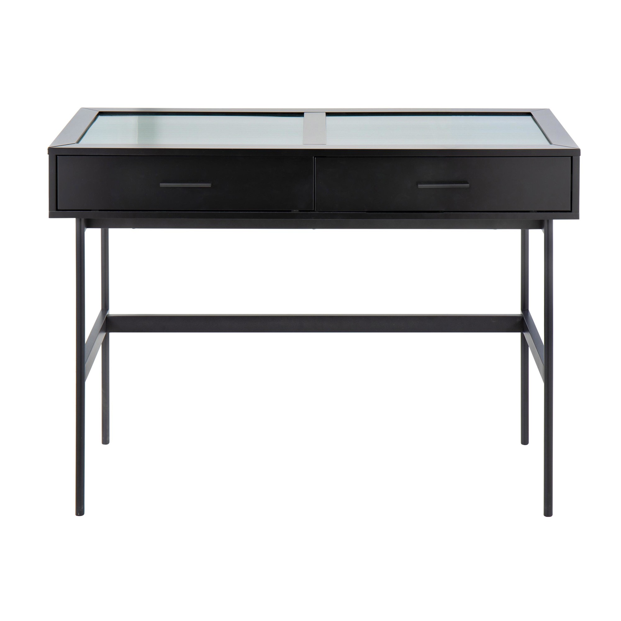 Emery Black Contemporary Glass Top Console Table 10 Emery Black Contemporary Glass Top Console Table - Image 10
