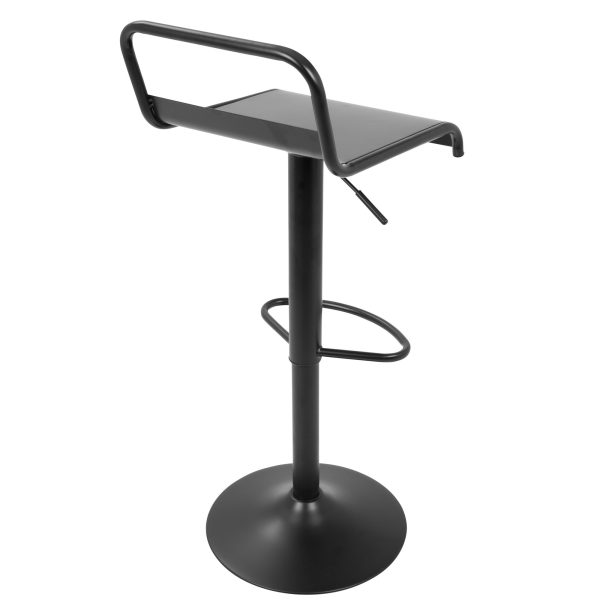 Emery Black Industrial Swivel Adjustable Barstool Set of 2 4