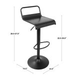 Emery Black Industrial Swivel Adjustable Barstool (Set of 2) 17 Emery Black Industrial Swivel Adjustable Barstool (Set of 2)