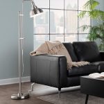 Emery Industrial Adjustable Nickel Floor Lamp