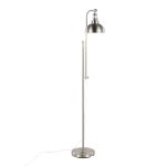 Emery Industrial Adjustable Nickel Floor Lamp