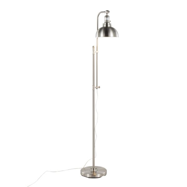 Emery Industrial Adjustable Nickel Floor Lamp 2