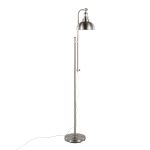 Emery Industrial Adjustable Nickel Floor Lamp