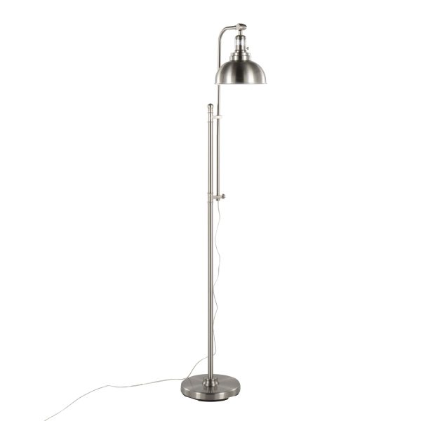 Emery Industrial Adjustable Nickel Floor Lamp 3