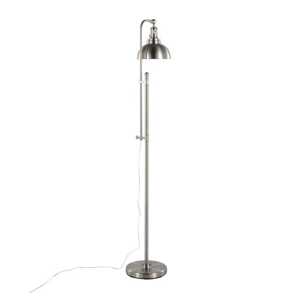Emery Industrial Adjustable Nickel Floor Lamp 5
