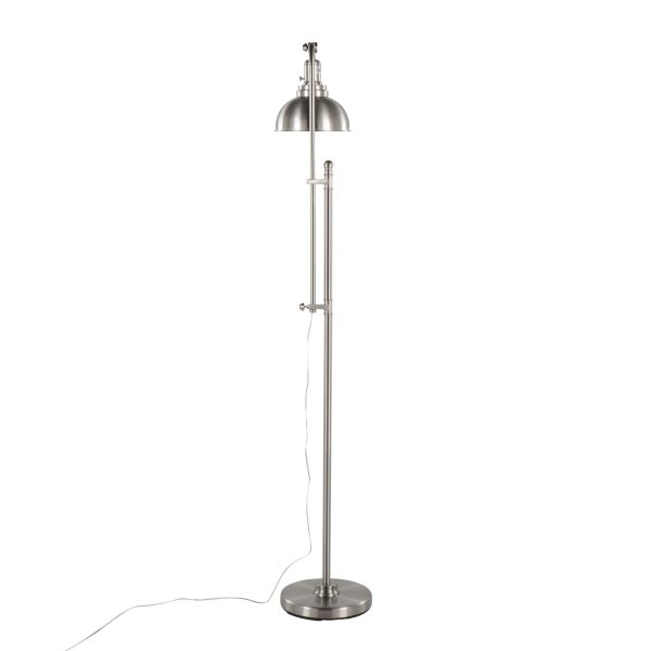 Emery Industrial Adjustable Nickel Floor Lamp 6