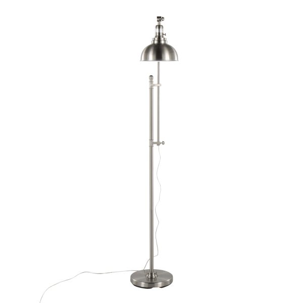 Emery Industrial Adjustable Nickel Floor Lamp 7