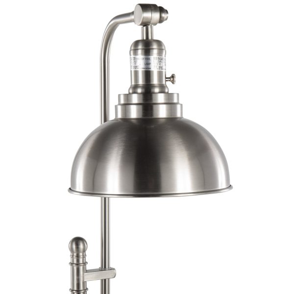Emery Industrial Adjustable Nickel Floor Lamp 8