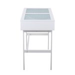 Emery White Contemporary Glass Top Console Table with Drawers