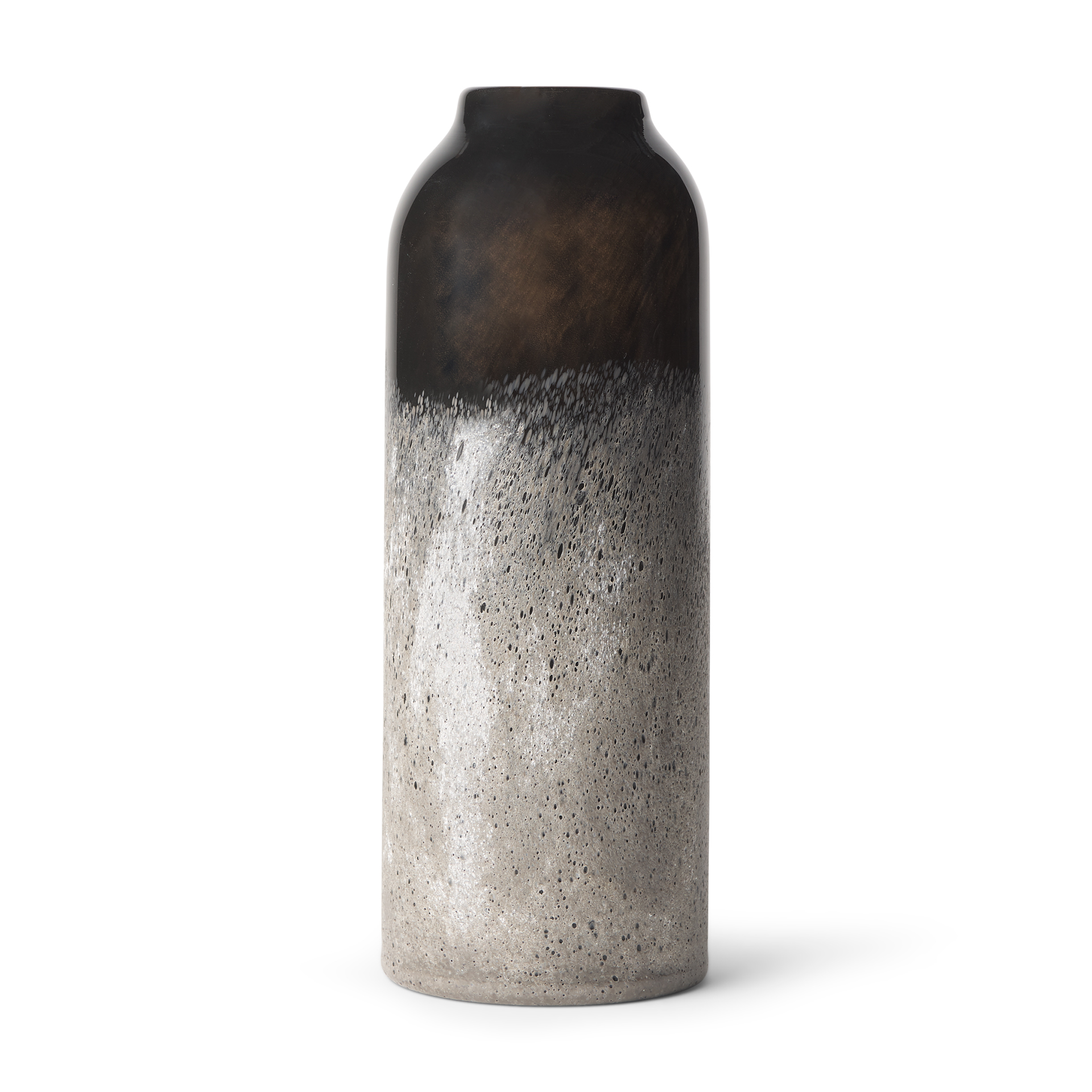 Emu Tall Black w Gray Vase